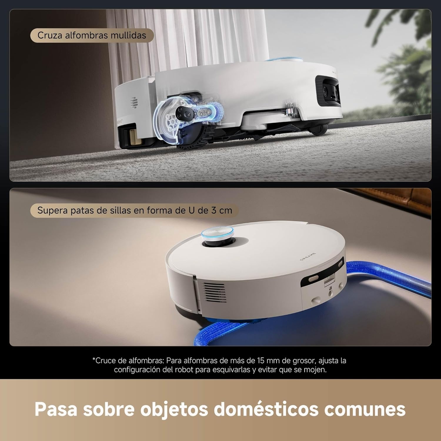 Dreame – Aqua10 Ultra Track Robot aspirador y fregasuelos negro con base automática para hogar - BricoandPool