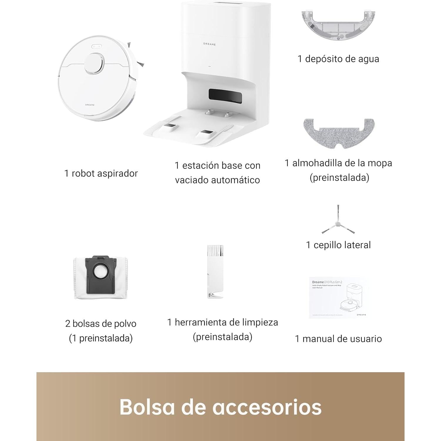 Dreame – D10 Plus Gen 2 Robot aspirador con autovaciado para hogar - BricoandPool