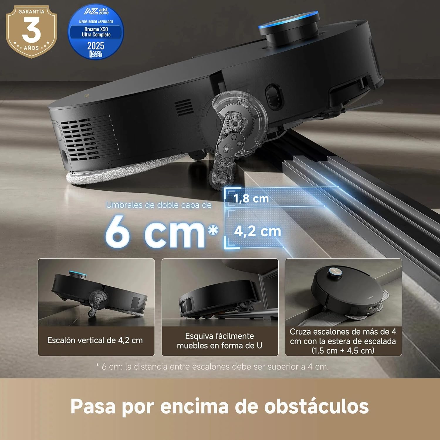 Dreame – X50 Ultra Complete Robot aspirador y fregasuelos negro con base automática para hogar - BricoandPool