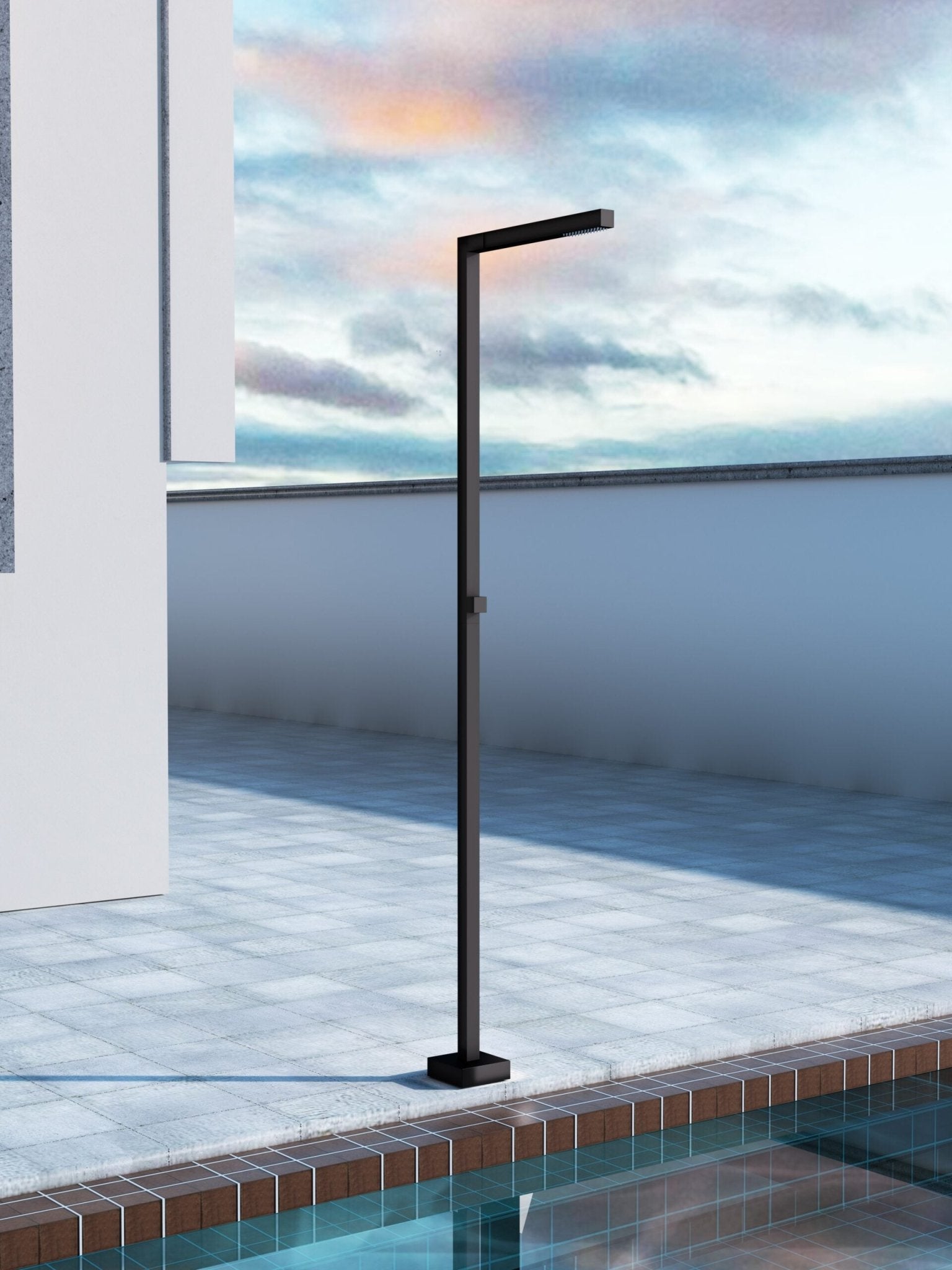 Ducha de piscina ALABAMA Negro mate - BricoandPool