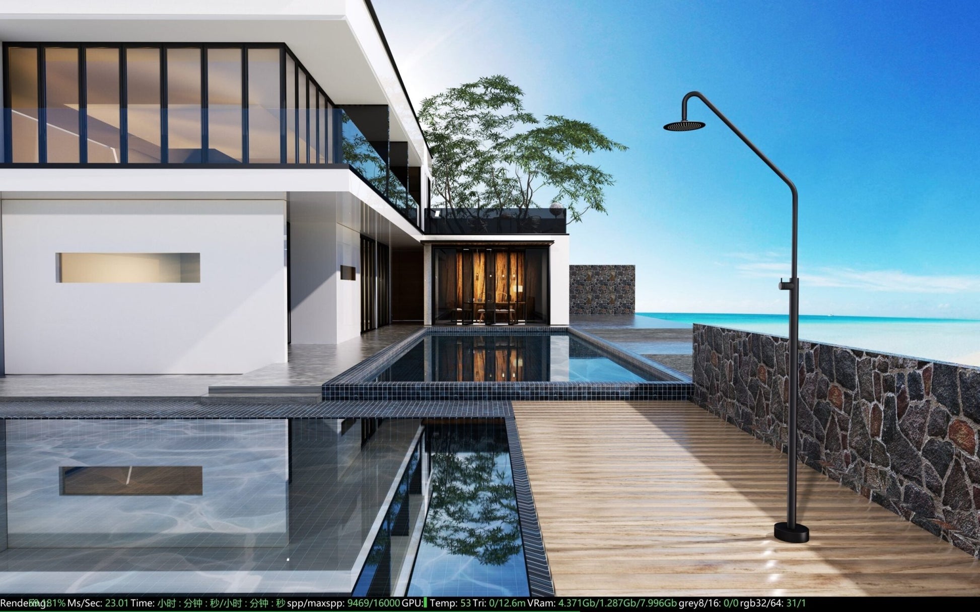 Ducha de piscina ALASKA Negro mate - BricoandPool