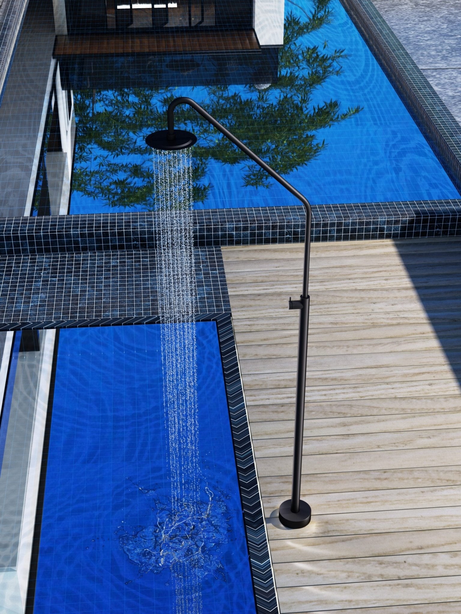 Ducha de piscina ALASKA Negro mate - BricoandPool