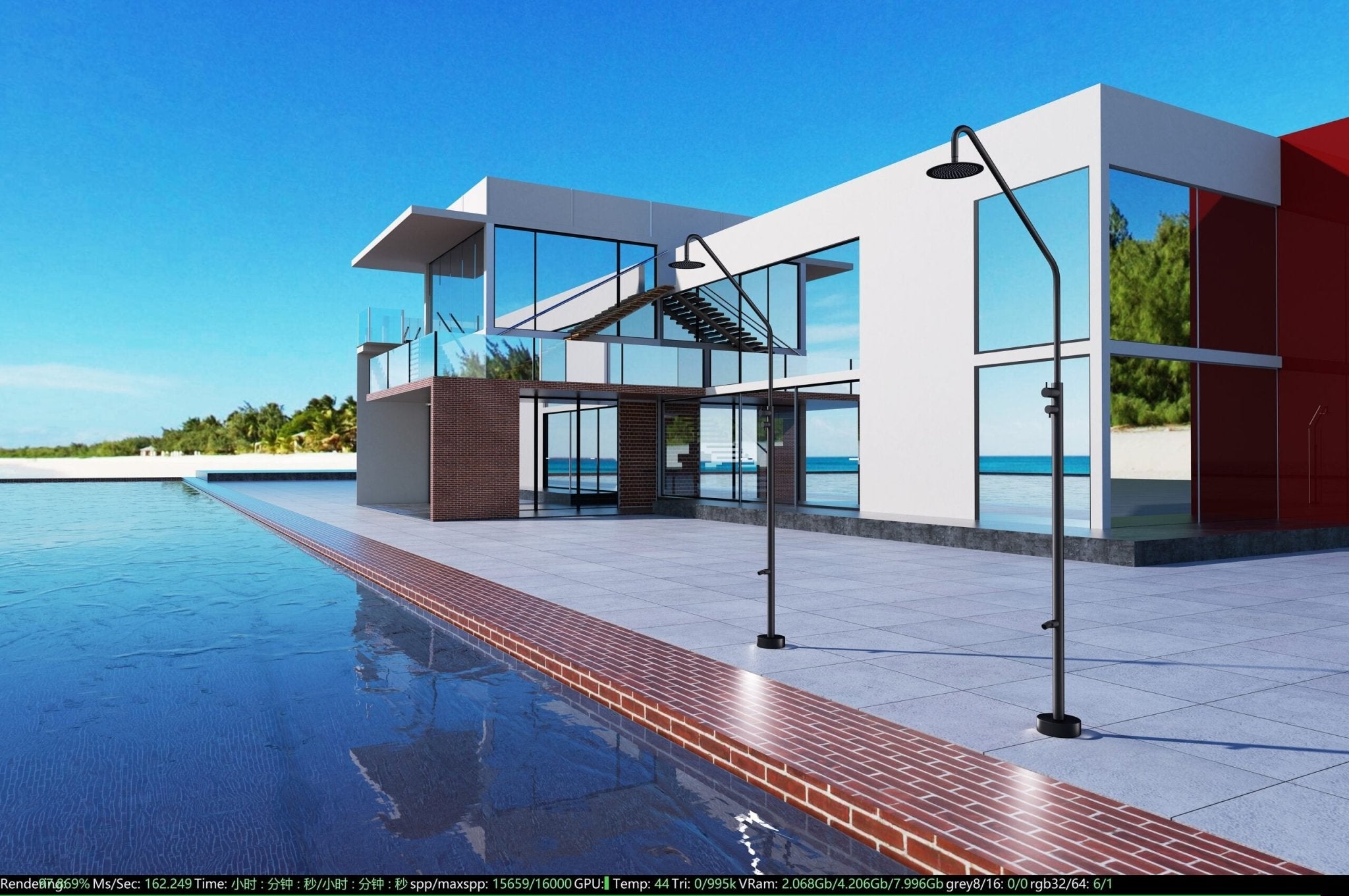 Ducha de piscina DAKOTA Negro mate - BricoandPool