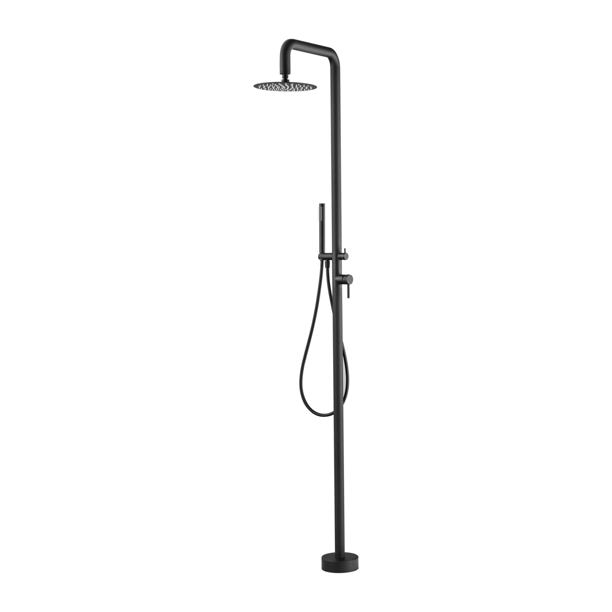 Ducha de piscina FLORIDA ACERO Negro mate - BricoandPool