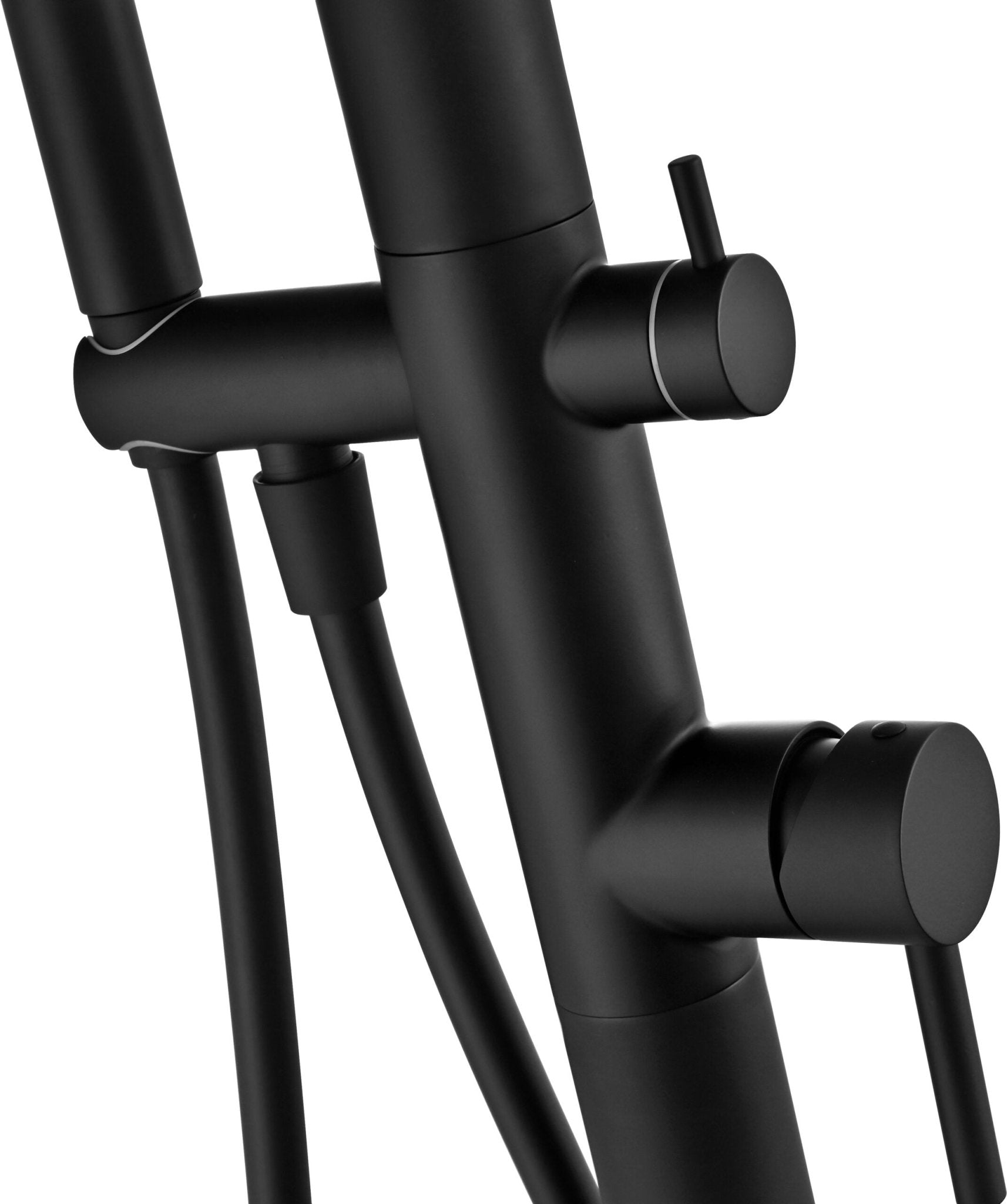 Ducha de piscina FLORIDA ACERO Negro mate - BricoandPool