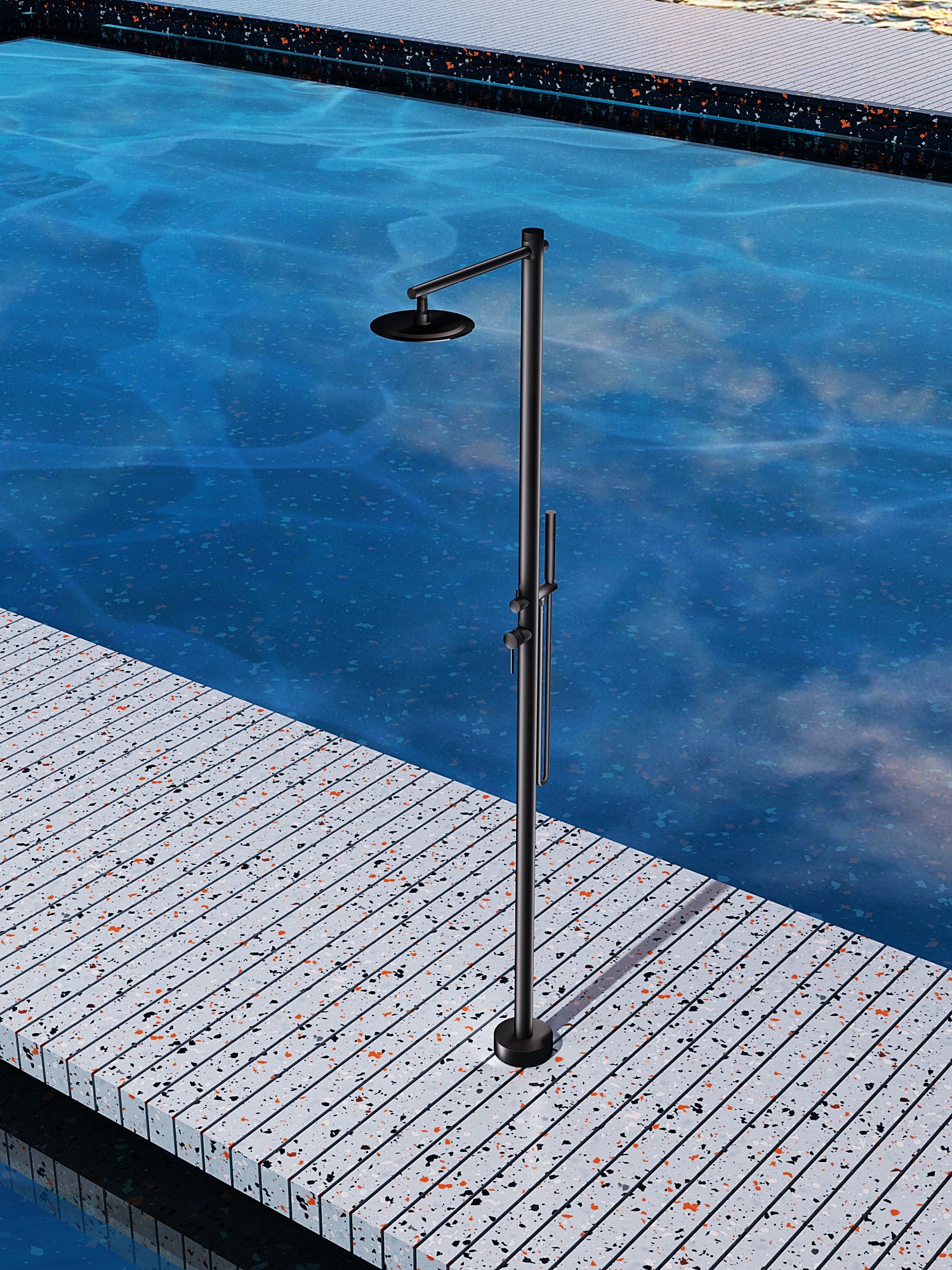 Ducha de piscina KANSAS Negro mate - BricoandPool