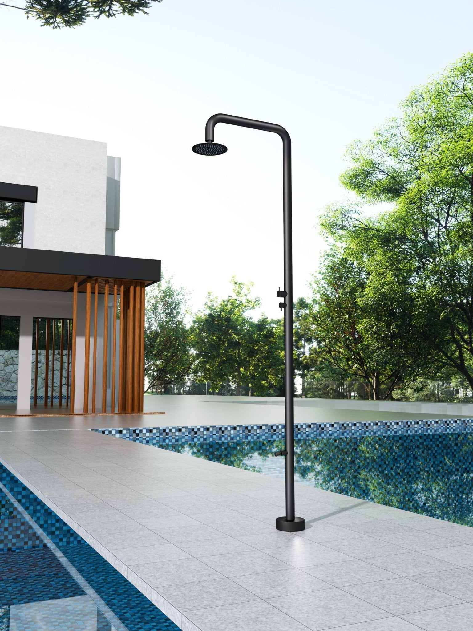 Ducha de piscina MICHIGAN Negro mate - BricoandPool