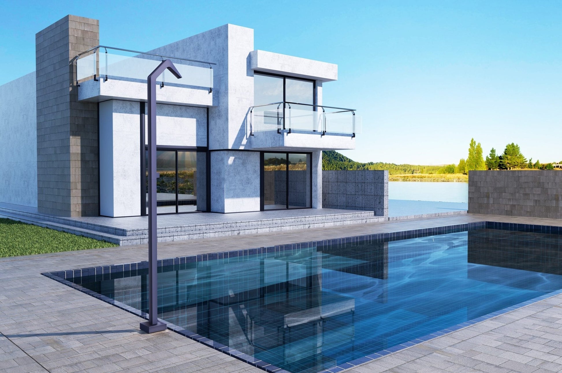 Ducha de piscina NIÁGARA Azul - BricoandPool