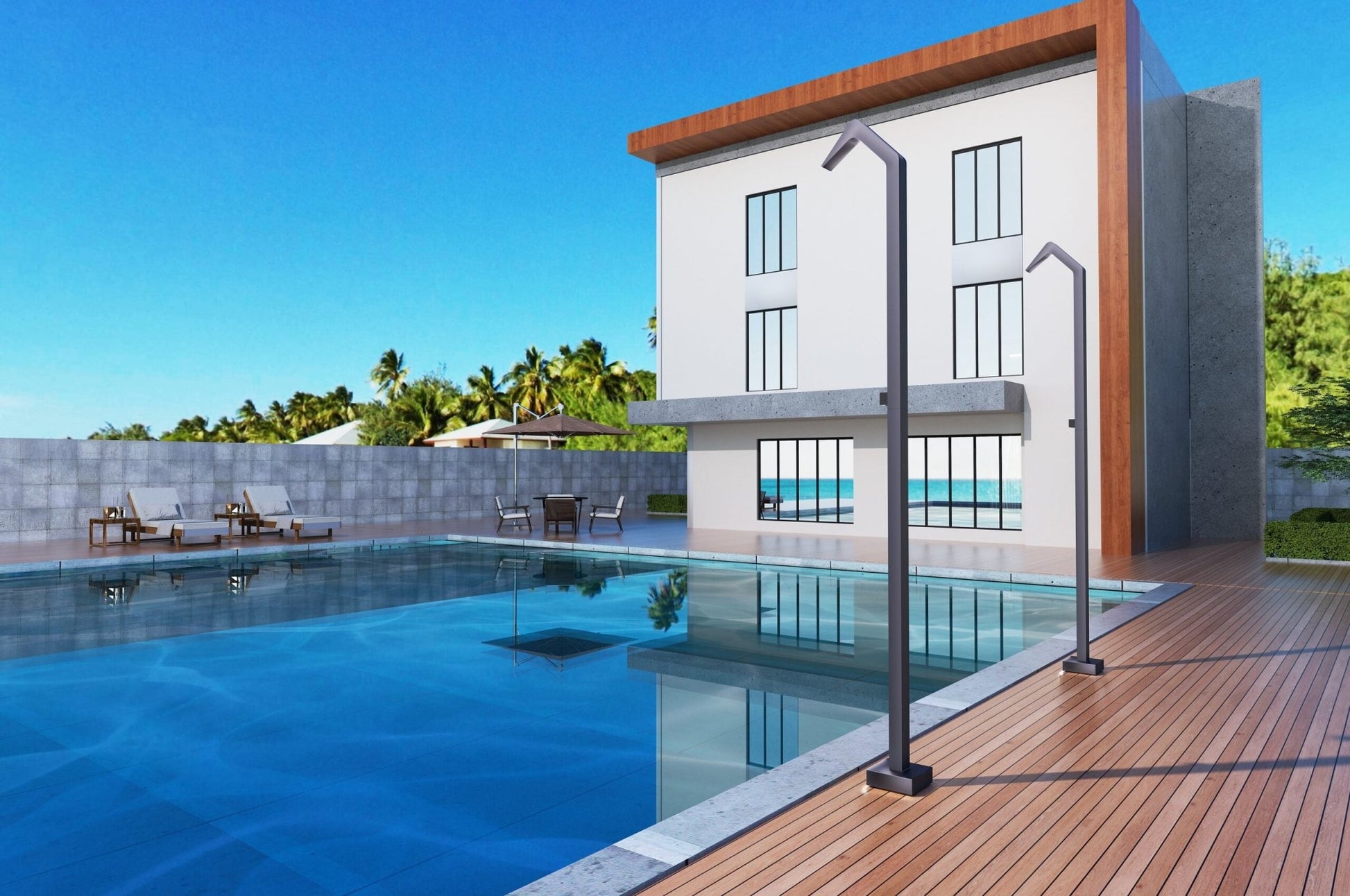 Ducha de piscina NIÁGARA Gris - BricoandPool