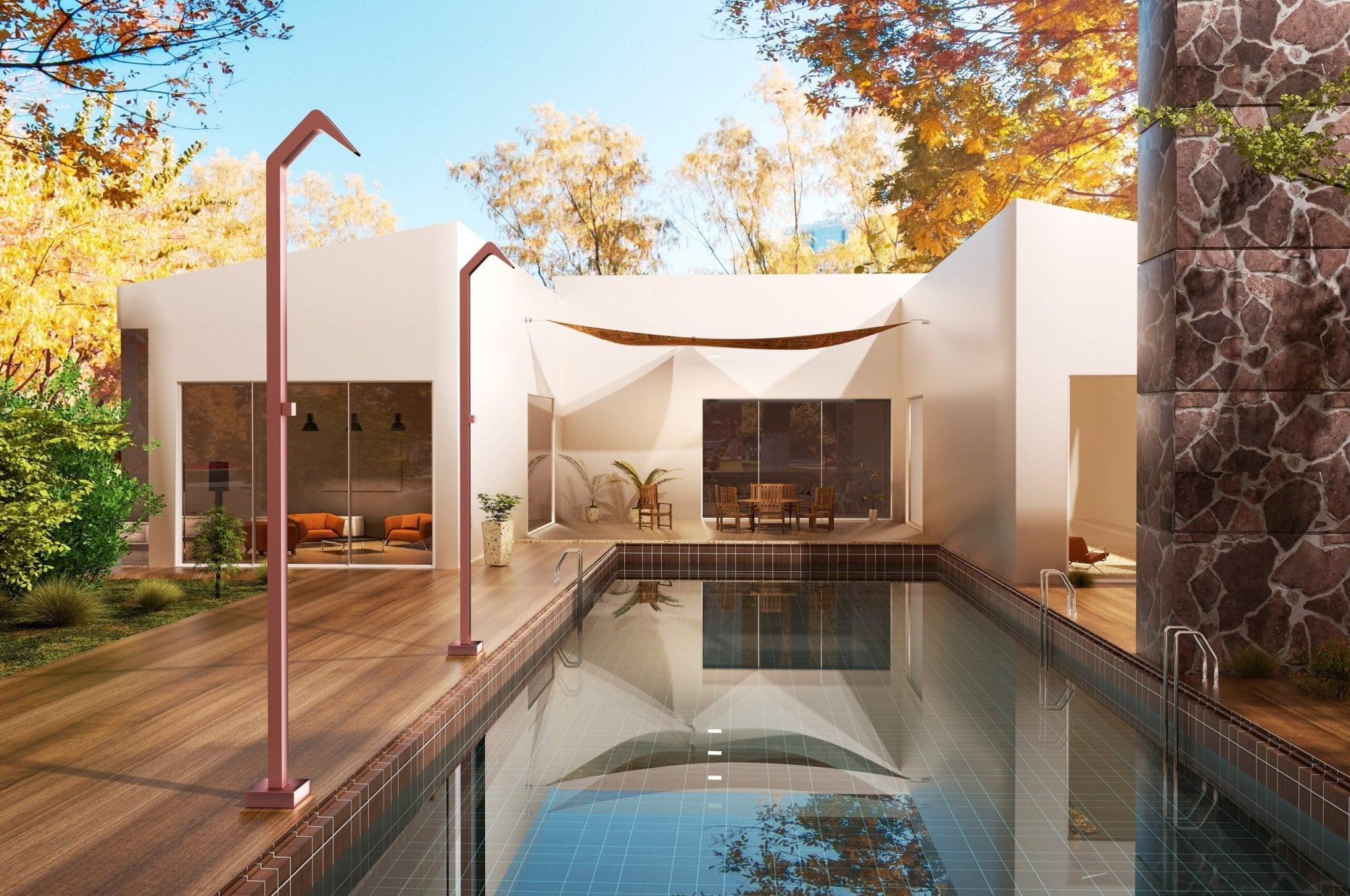 Ducha de piscina NIÁGARA Rosa - BricoandPool