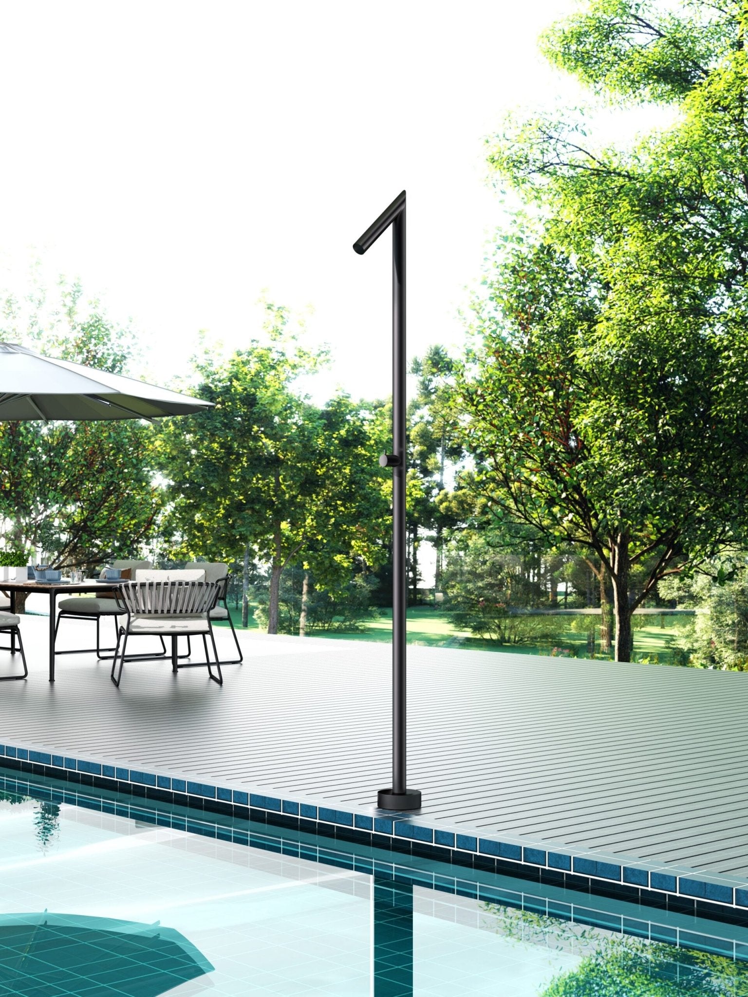 Ducha de piscina OKLAHOMA Negro mate - BricoandPool