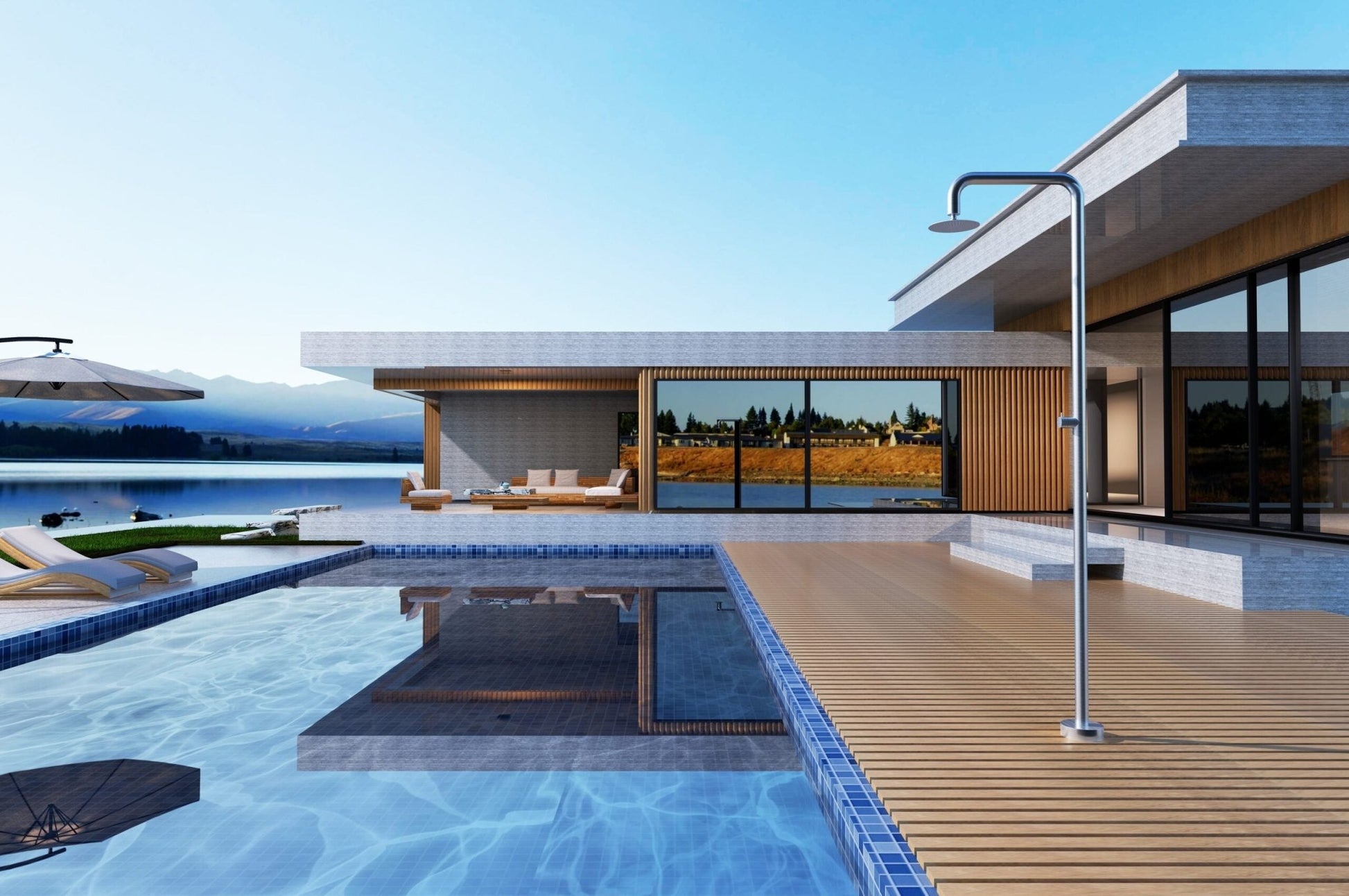 Ducha de piscina OREGÓN ACERO S.316 - BricoandPool