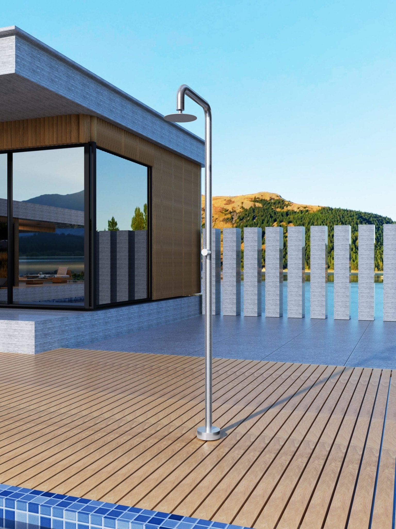 Ducha de piscina OREGÓN ACERO S.316 - BricoandPool