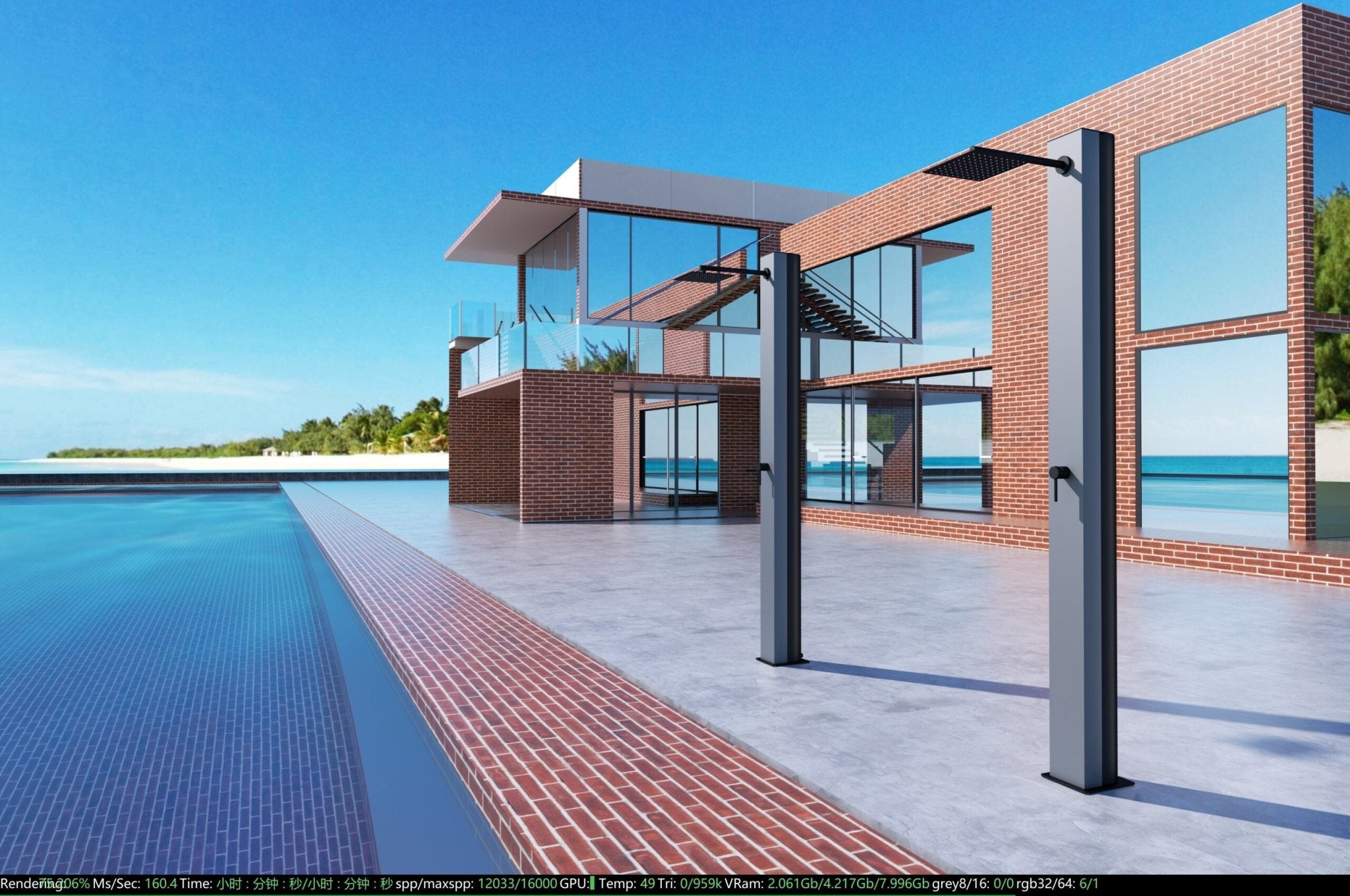 Ducha de piscina PHOENIX Gris - BricoandPool