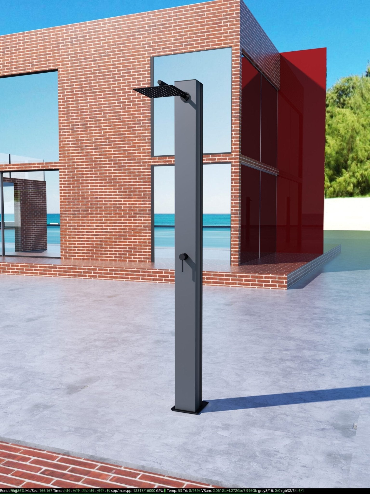 Ducha de piscina PHOENIX Gris - BricoandPool