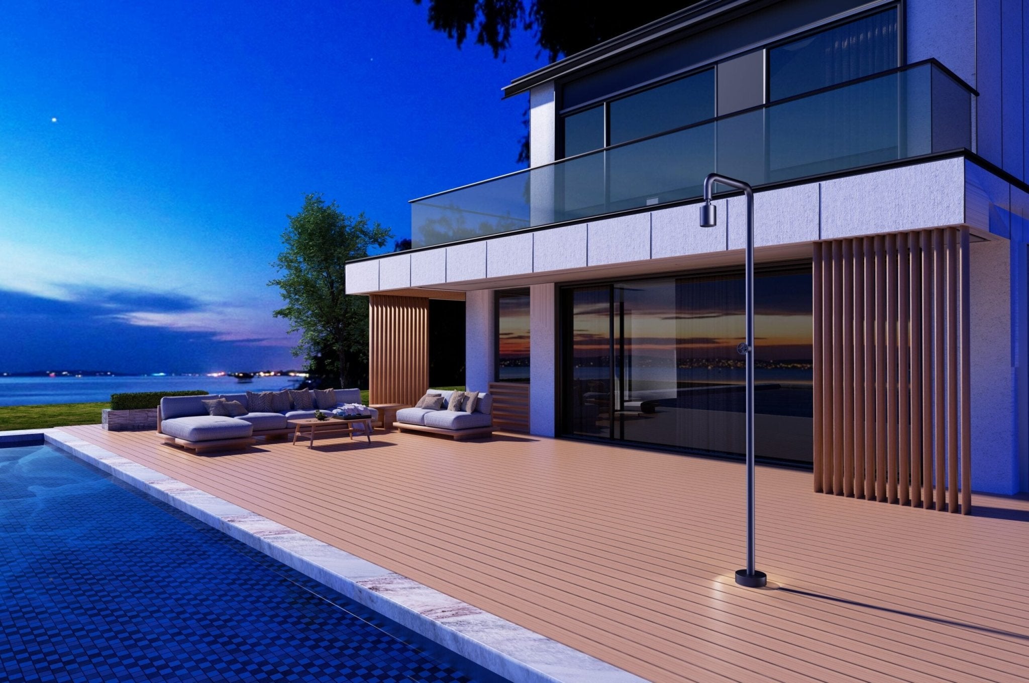 Ducha de piscina POOL Azul - BricoandPool