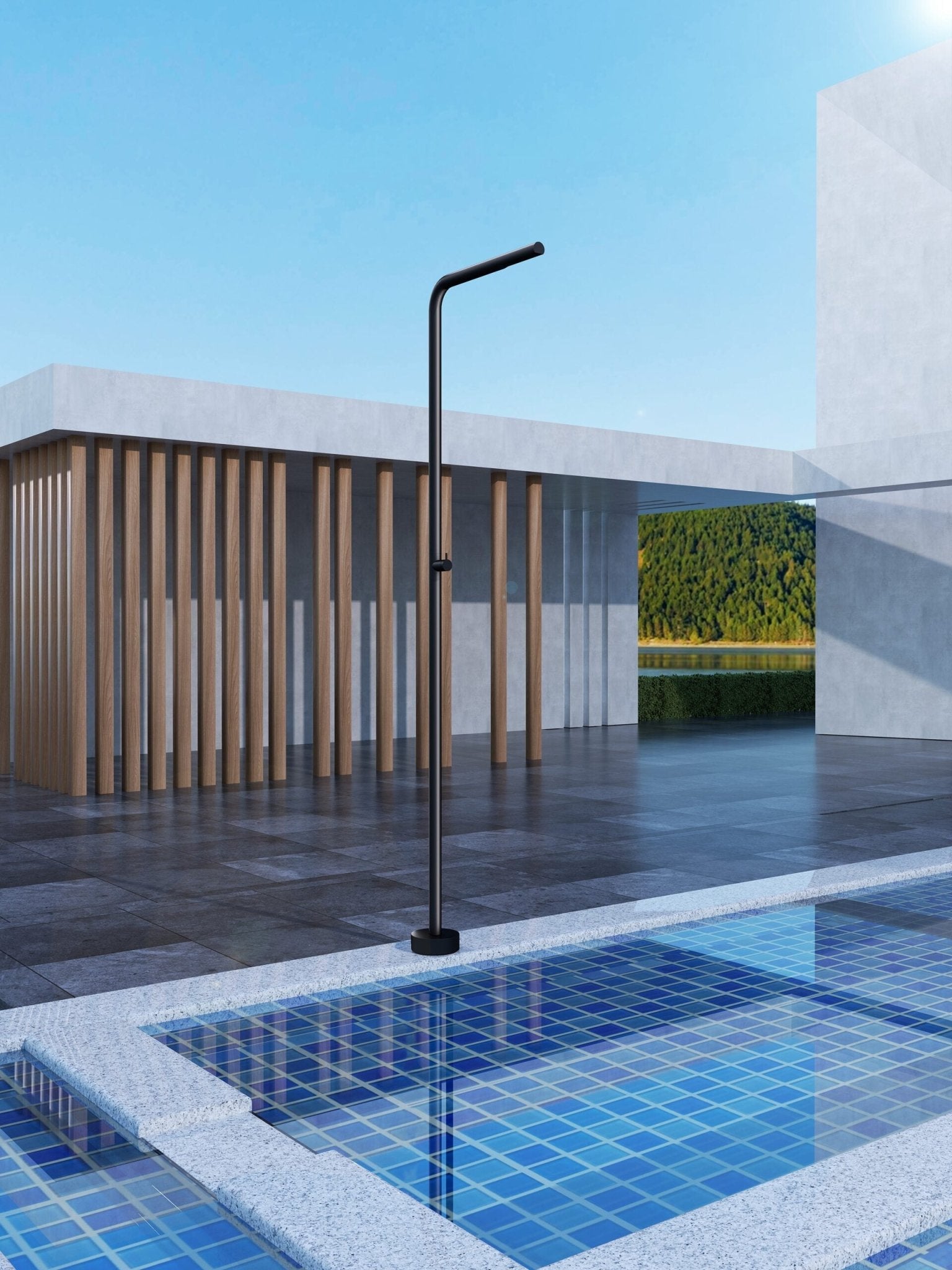 Ducha de piscina TEXAS Negro mate - BricoandPool