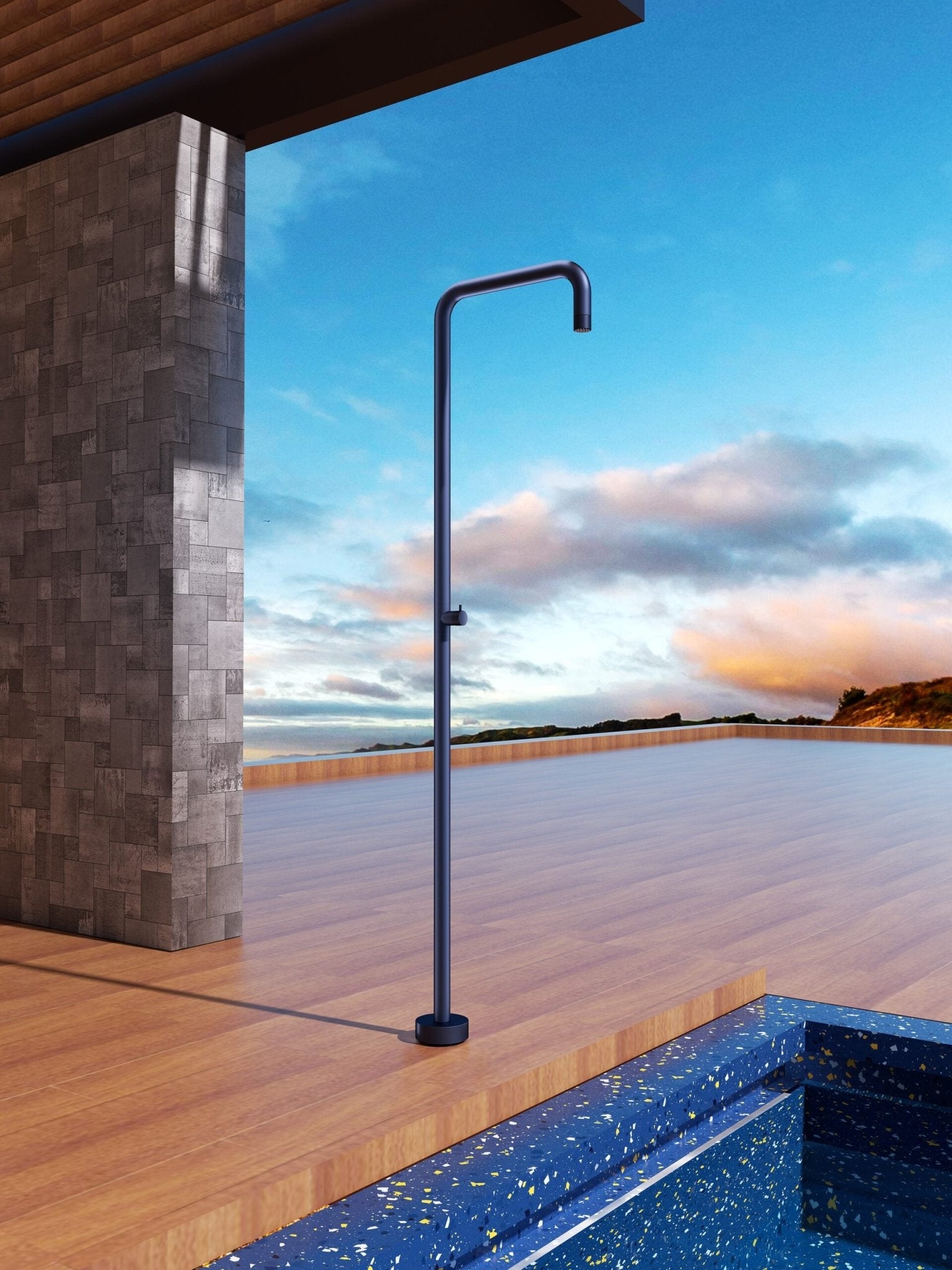 Ducha de piscina UTAH Azul - BricoandPool