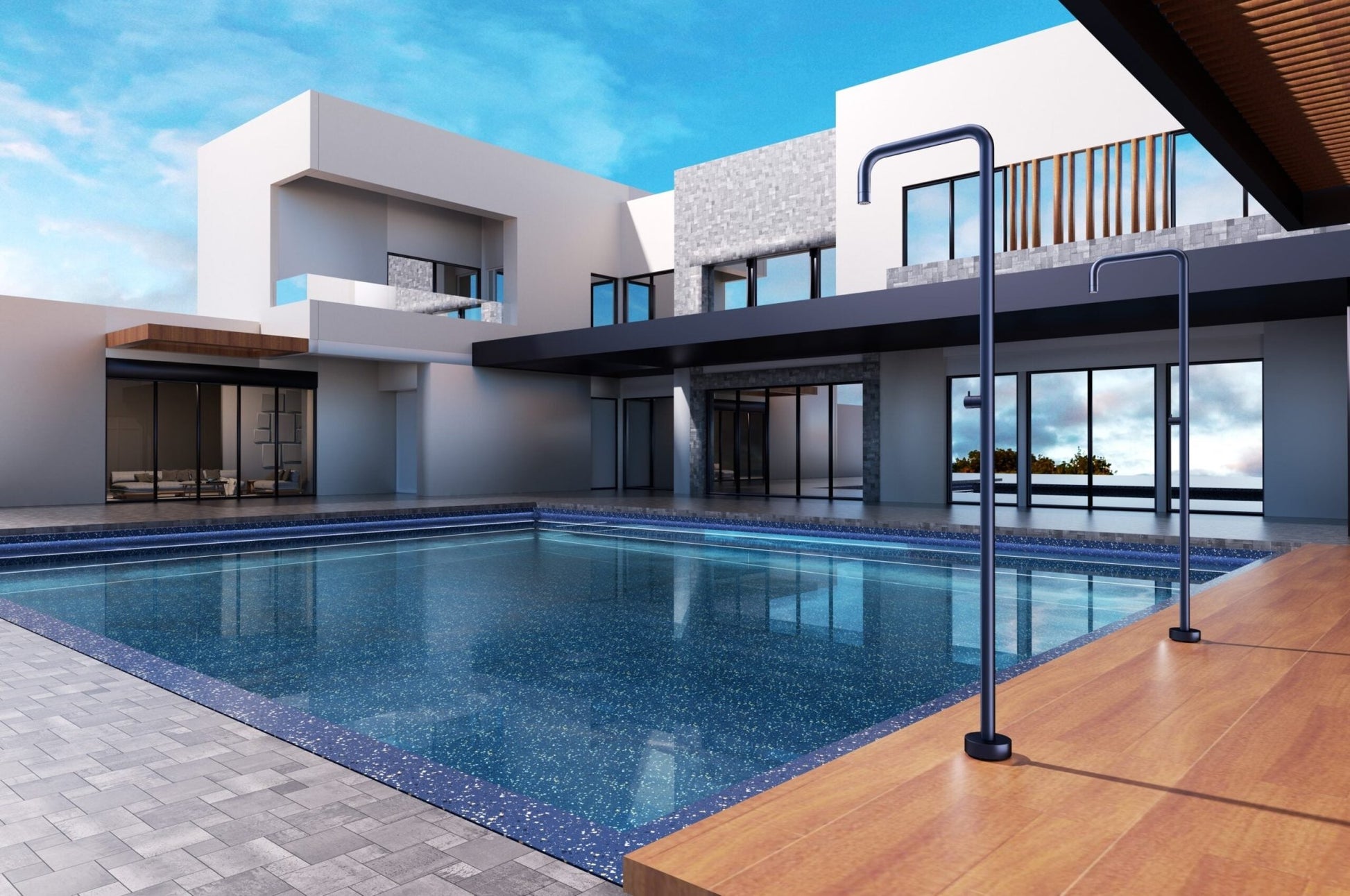 Ducha de piscina UTAH Azul - BricoandPool