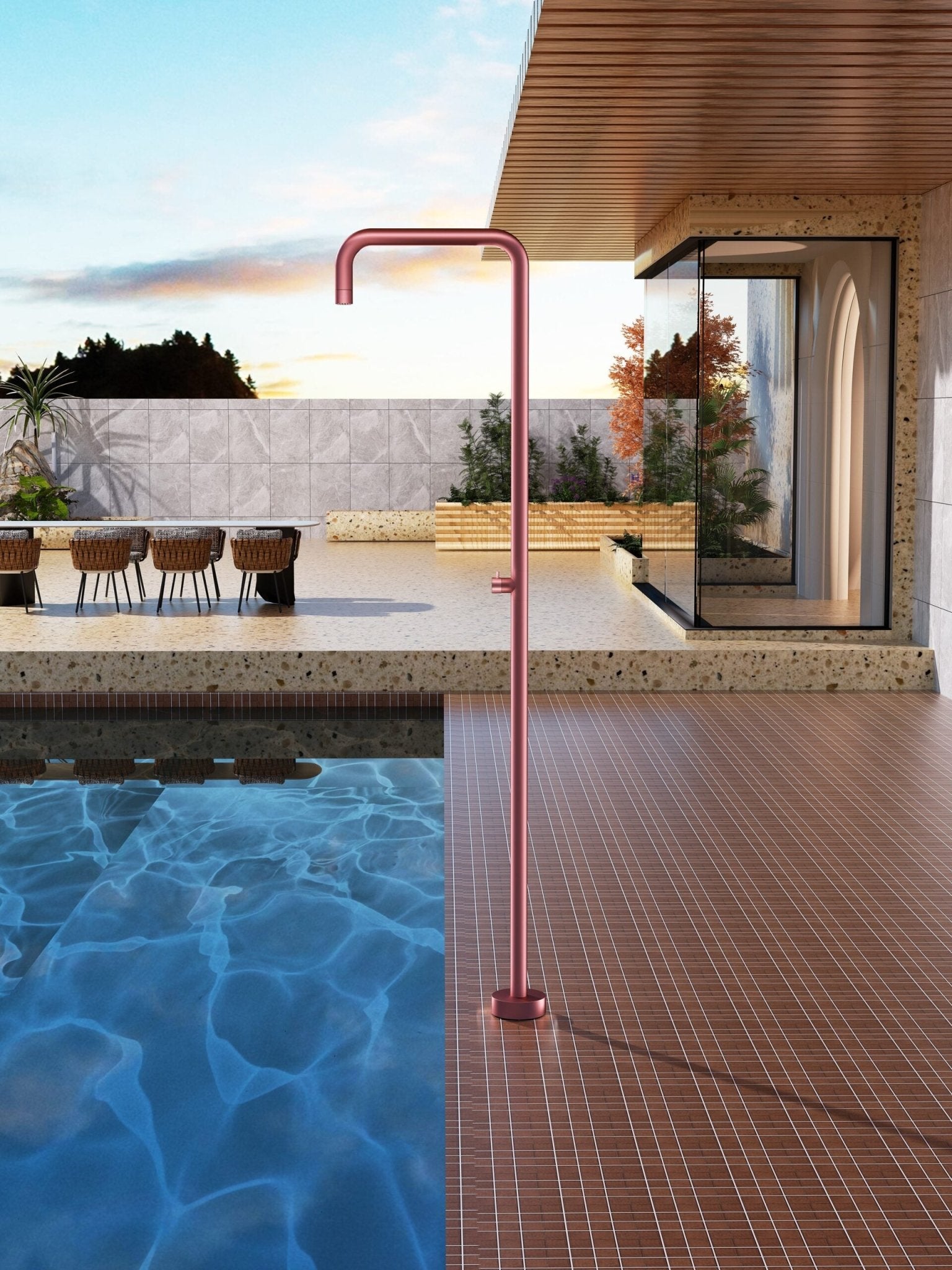 Ducha de piscina UTAH Rosa - BricoandPool