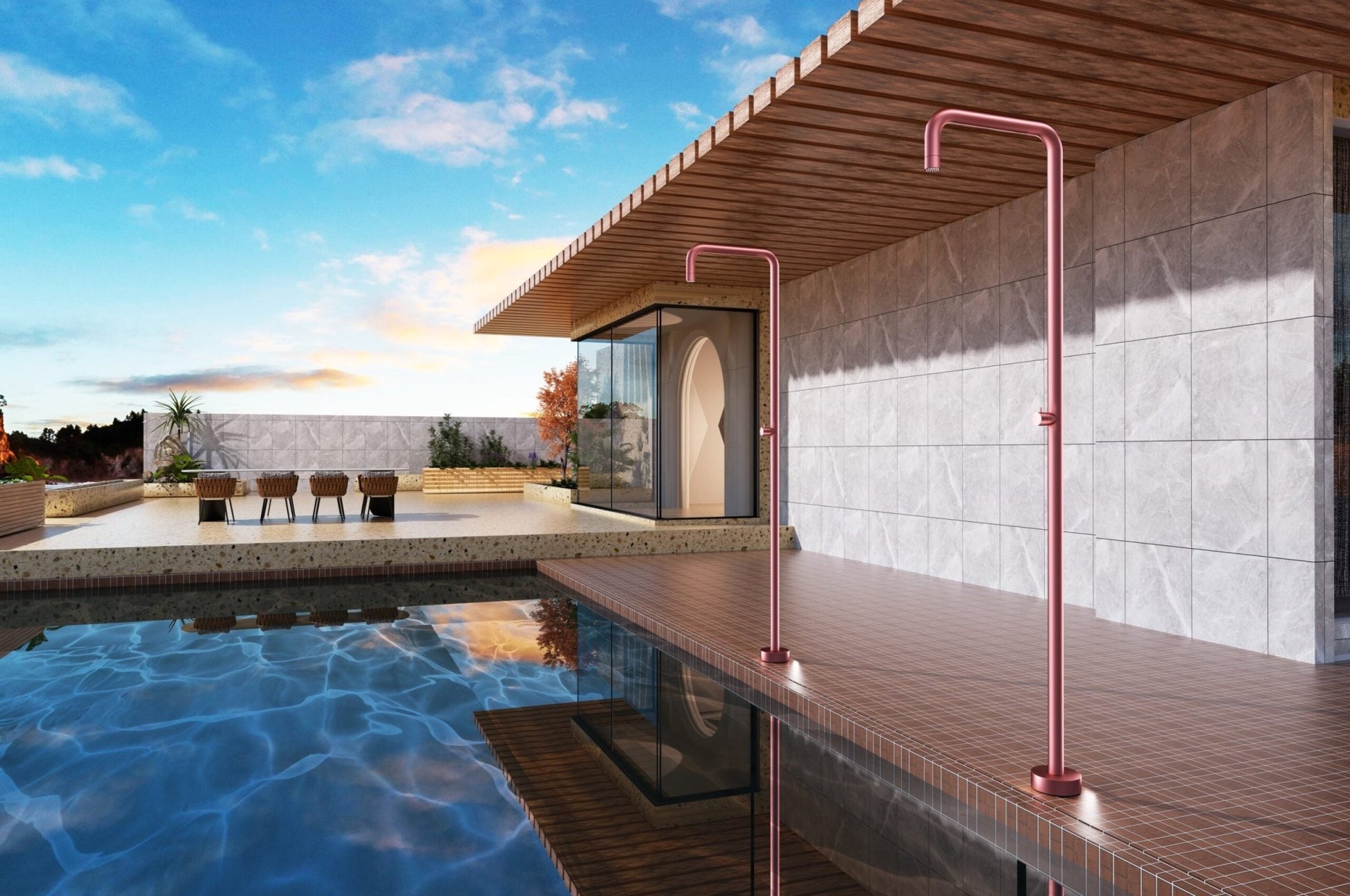 Ducha de piscina UTAH Rosa - BricoandPool