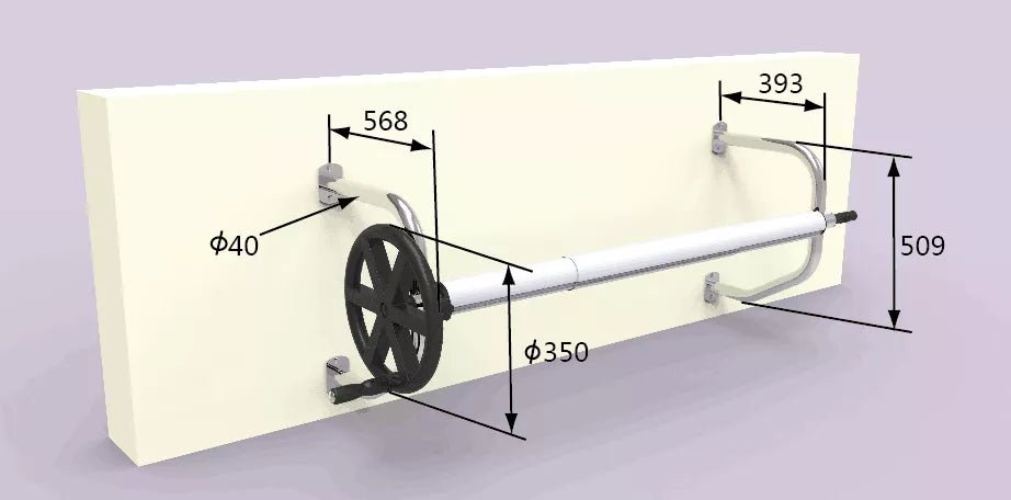Enrollador de piscina telescopico para pared - BricoandPool