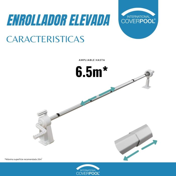 Enrollador de piscina telescopico para piscina elevada - BricoandPool