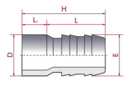 Espiga PVC conexión a PE lisa encolar - BricoandPool
