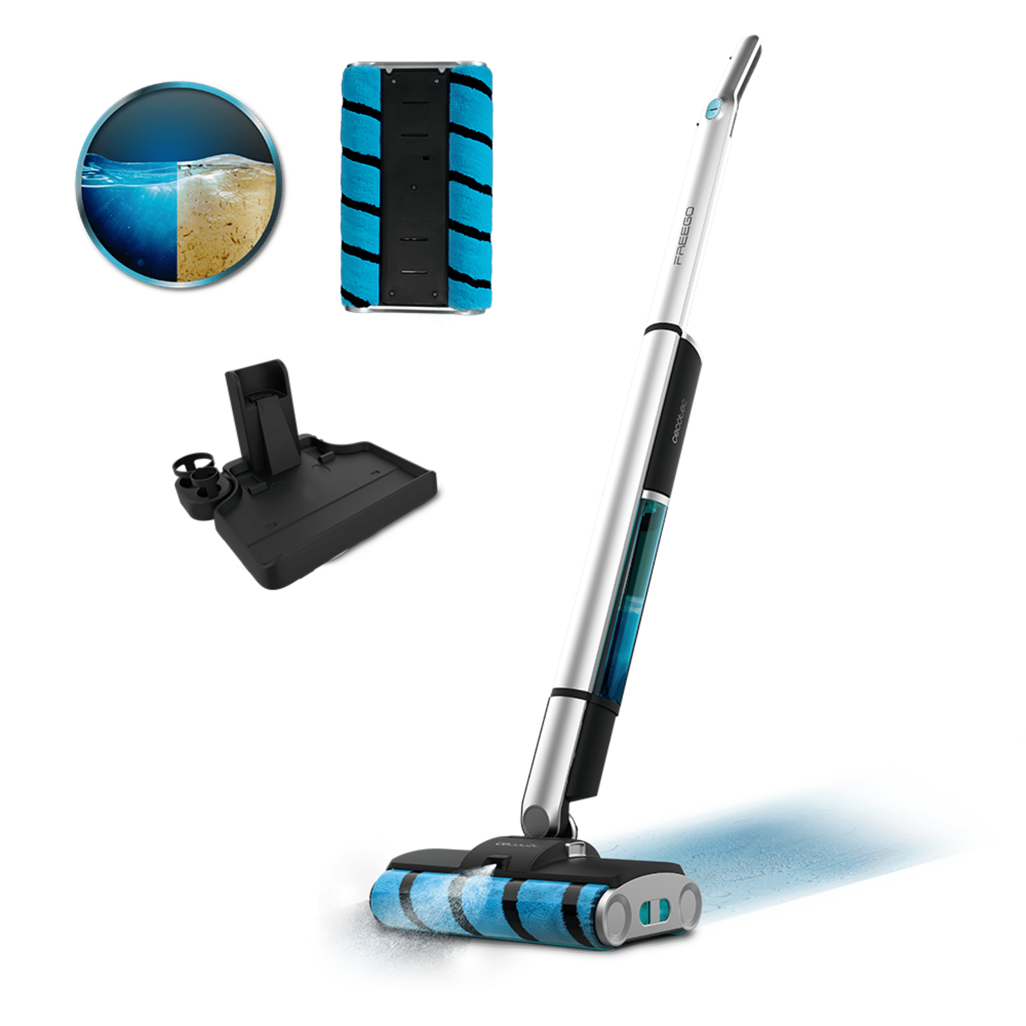 Cecotec FreeGo Wash Twice Fregona Eléctrica Sin Cables Con Spray 40 Minutos de Autonomía