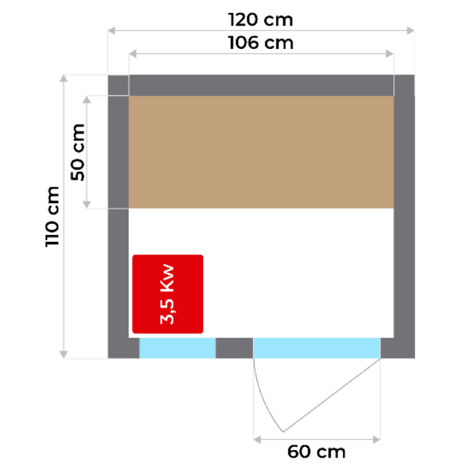 France Sauna - Zen 2 Sauna tradicional de vapor - BricoandPool