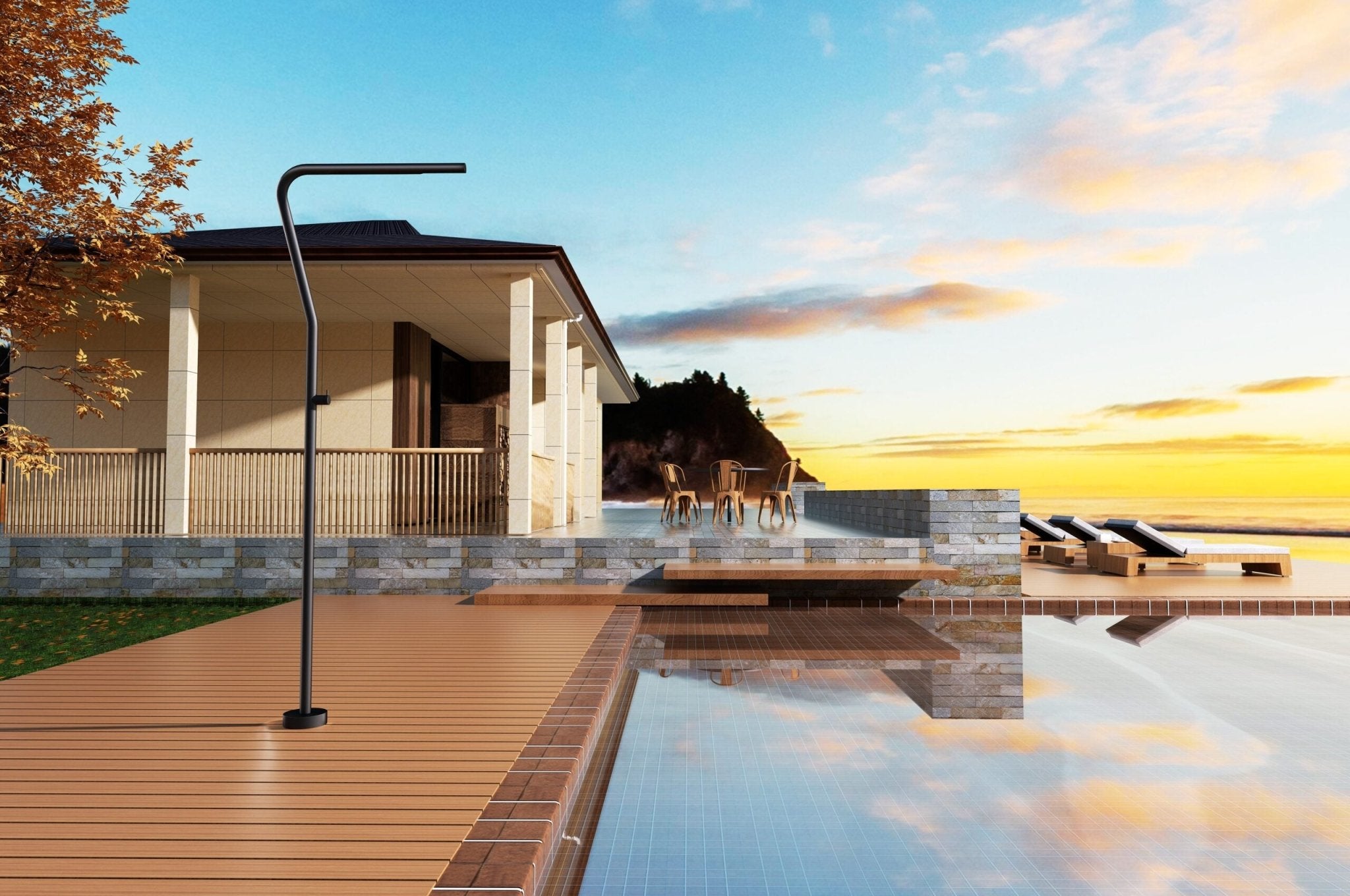 GDucha de piscina NEVADA Negro mate - BricoandPool