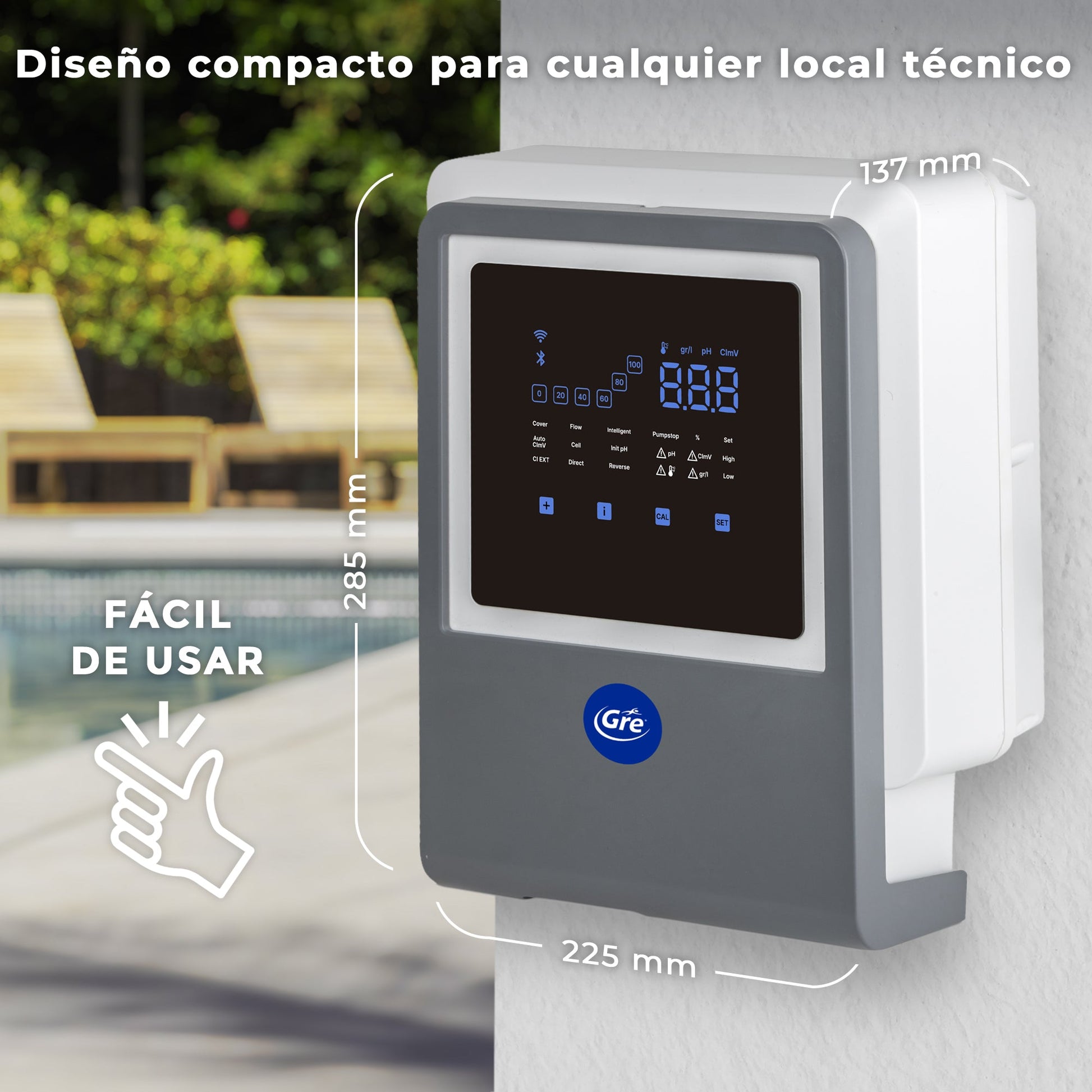 Gre - Clorador salino con control pH para piscinas - BricoandPool
