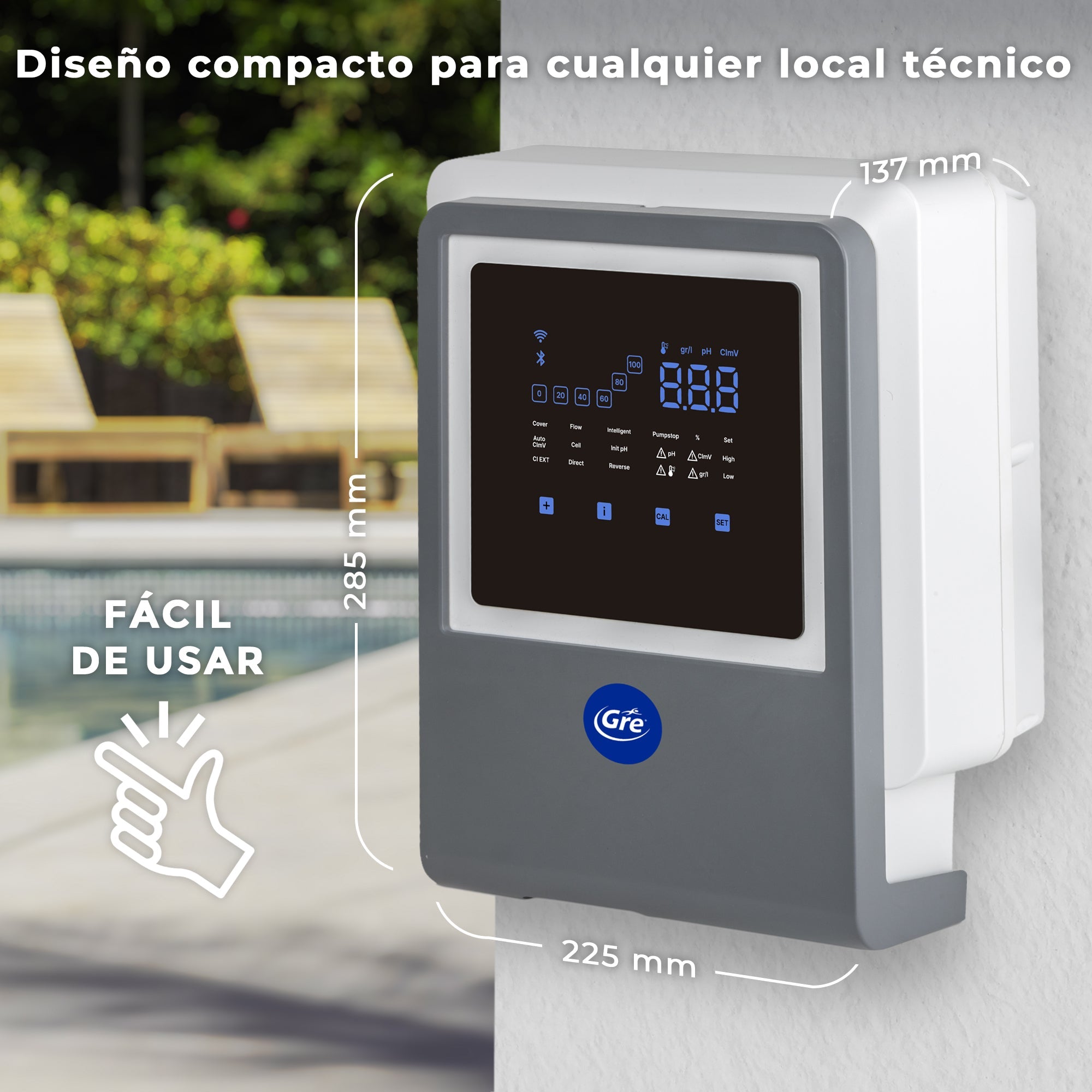 Gre - Clorador salino con control pH para piscinas - BricoandPool