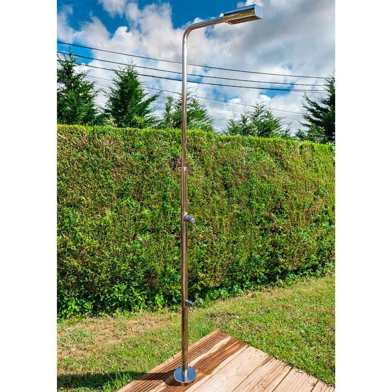 Gre - Ducha de acero inoxidable Minimal con lavapiés - BricoandPool