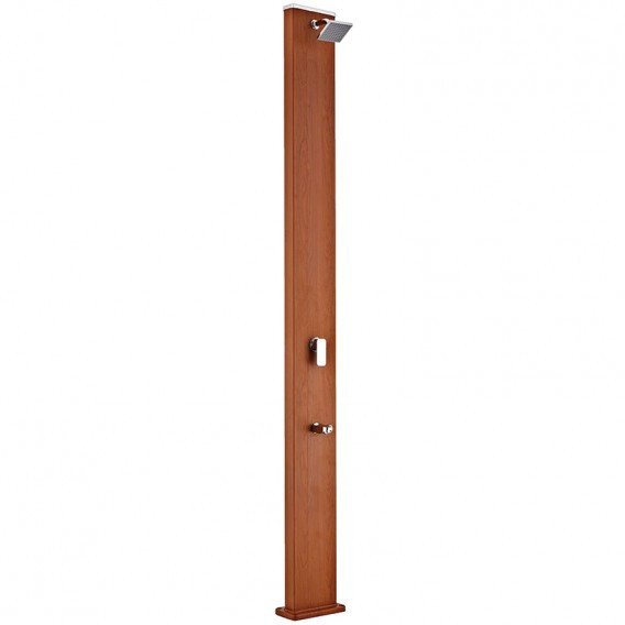 Gre - Ducha solar cuadrada aspecto madera 32 litros DSALC32W - BricoandPool