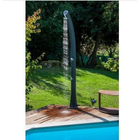 Gre - Ducha solar curva 25 litros - en resina alta resistencia - BricoandPool