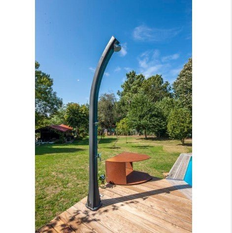 Gre - Ducha solar curva 25 litros - en resina alta resistencia - BricoandPool