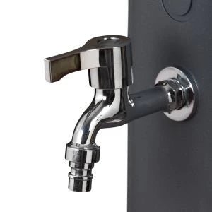 Gre - Ducha solar de polietileno negro con lavapiés - 19l - BricoandPool