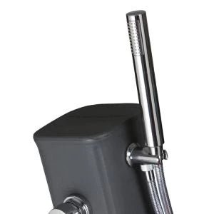 Gre - Ducha solar de polietileno negro con lavapiés - 19l - BricoandPool