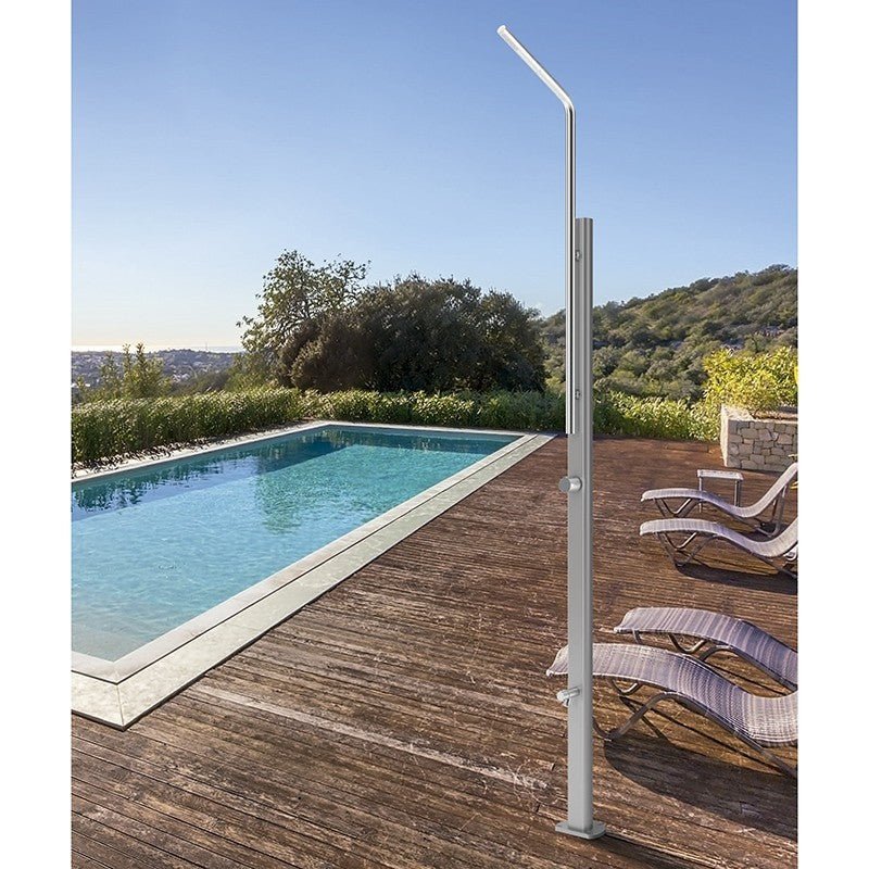 Gre - Ducha Spring de Acero Inoxidable con Lavapiés - BricoandPool