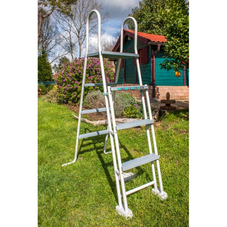 Gre - Escalera de seguridad con plataforma 120 - 132 cm ES1213 - BricoandPool