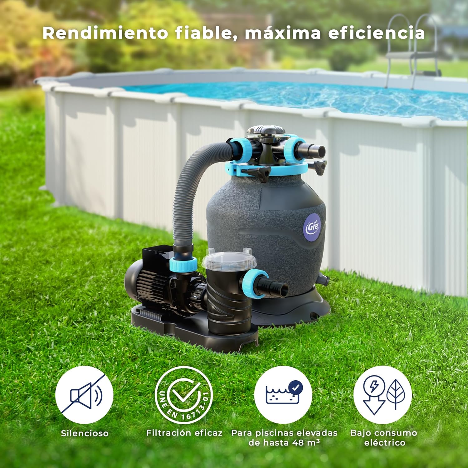 Gre - Filtro de arena Gre depuradora piscina con bomba - BricoandPool