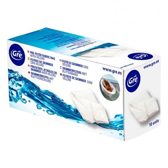 Gre - Filtros de skimmer con velcro 10 unidades FSK10 - BricoandPool