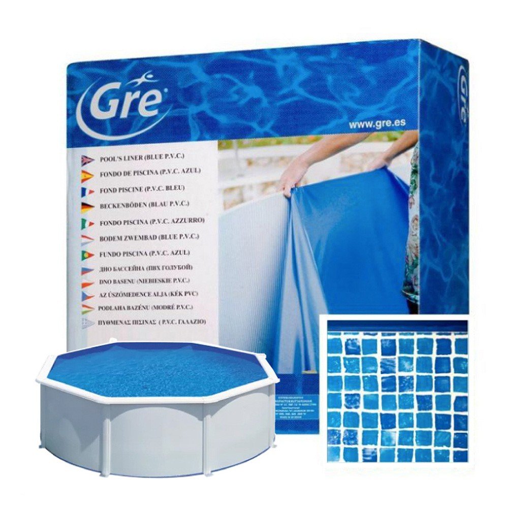 Gre - Liner gresite para piscina de acero ovalada de 132 CM de altura - BricoandPool