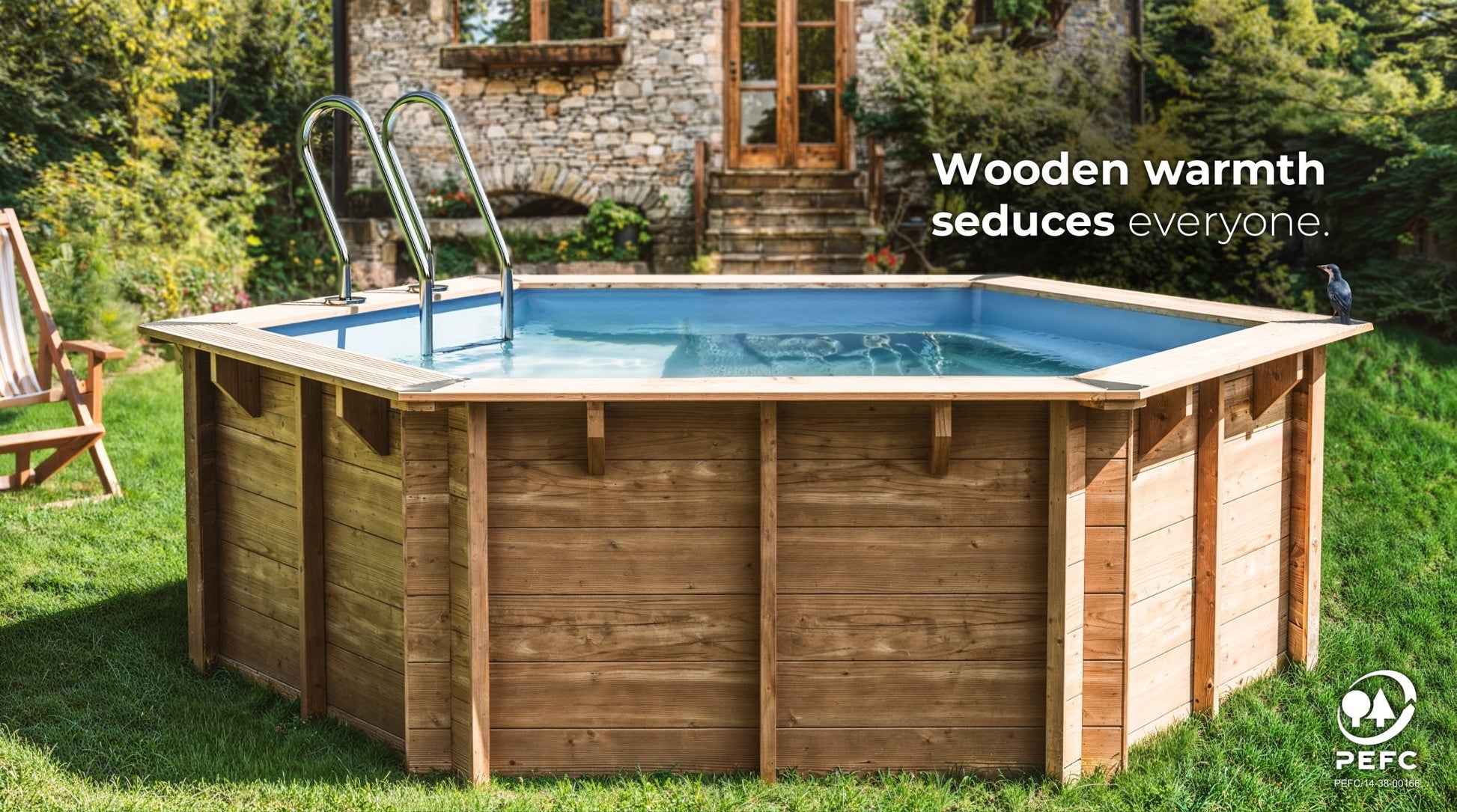 Gre - Piscina de madera Sunbay Bambu 535x335x130 - BricoandPool