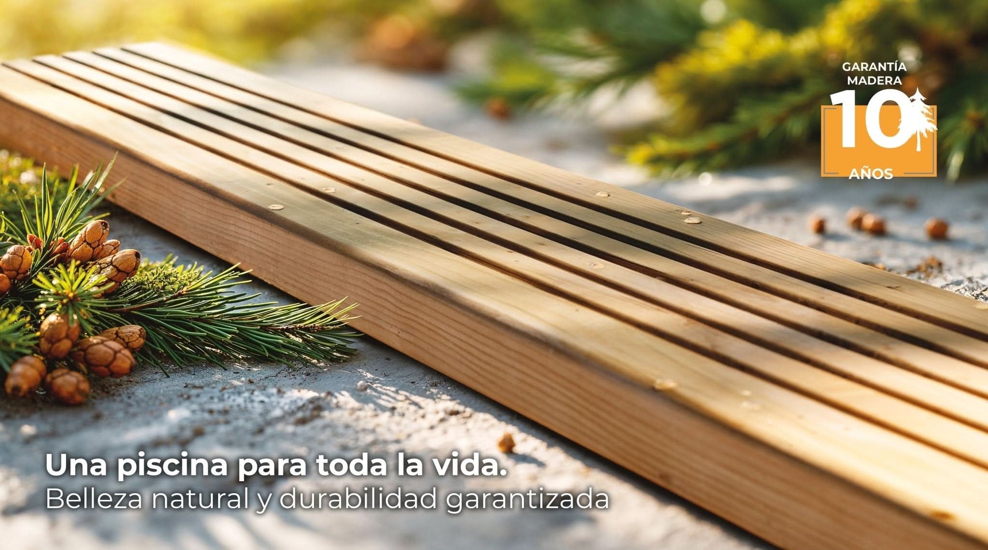 Gre - Piscina de madera Sunbay Carra cuadrada 305x305x119 - BricoandPool