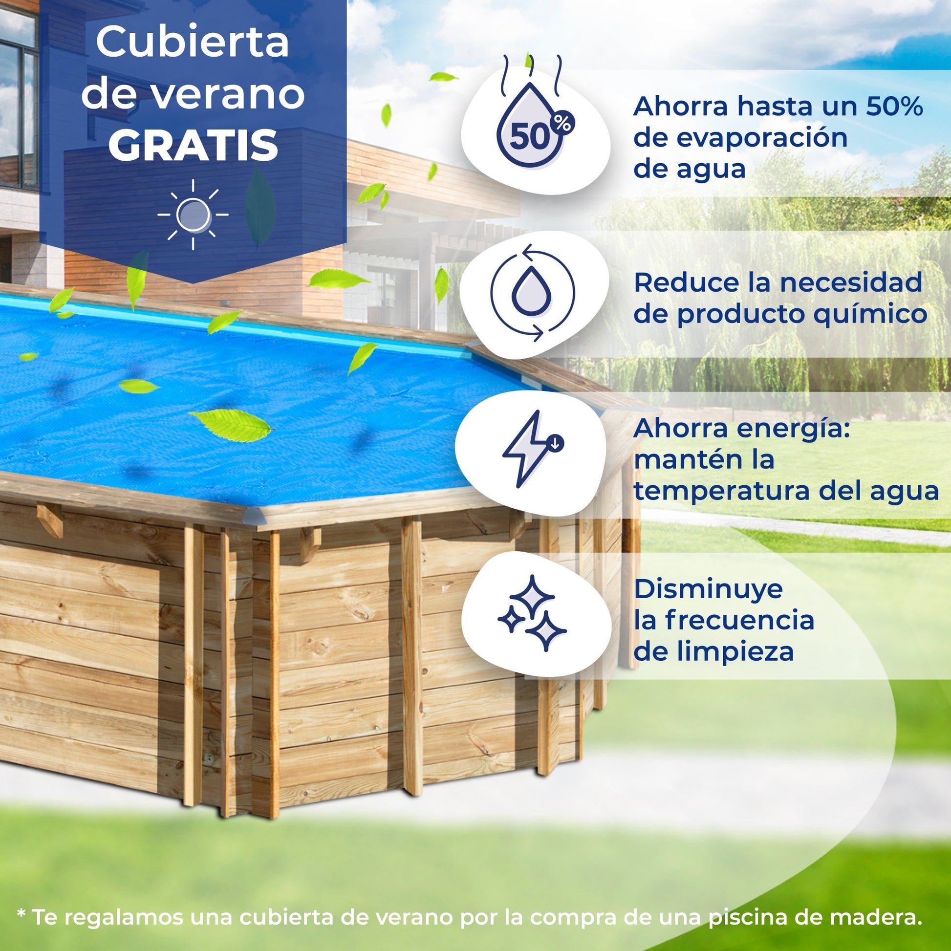 Gre - Piscina de madera Sunbay Macadamia 632x335x130 - BricoandPool