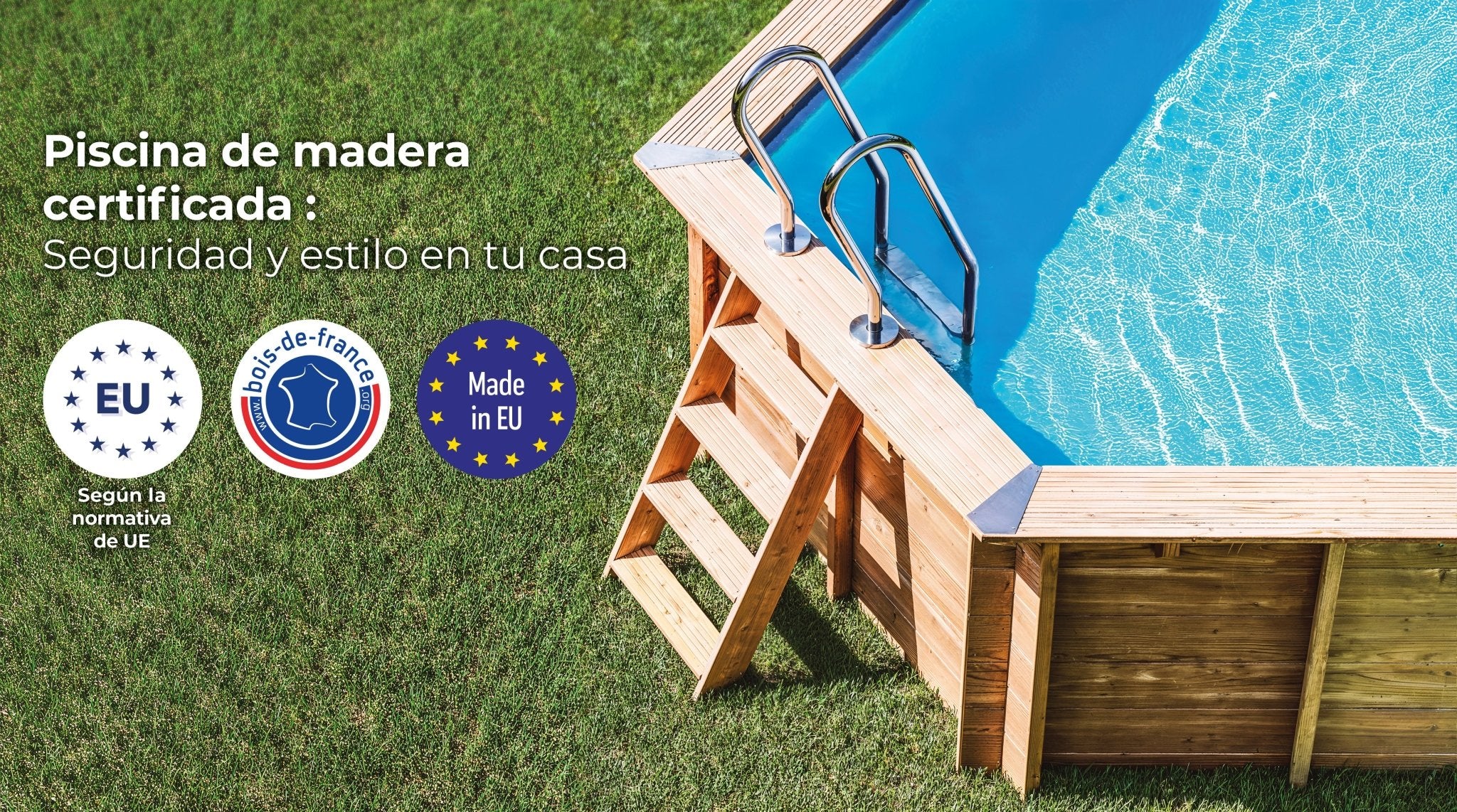 Gre - Piscina de madera Sunbay Mint rectangular 1013x418x146 - BricoandPool