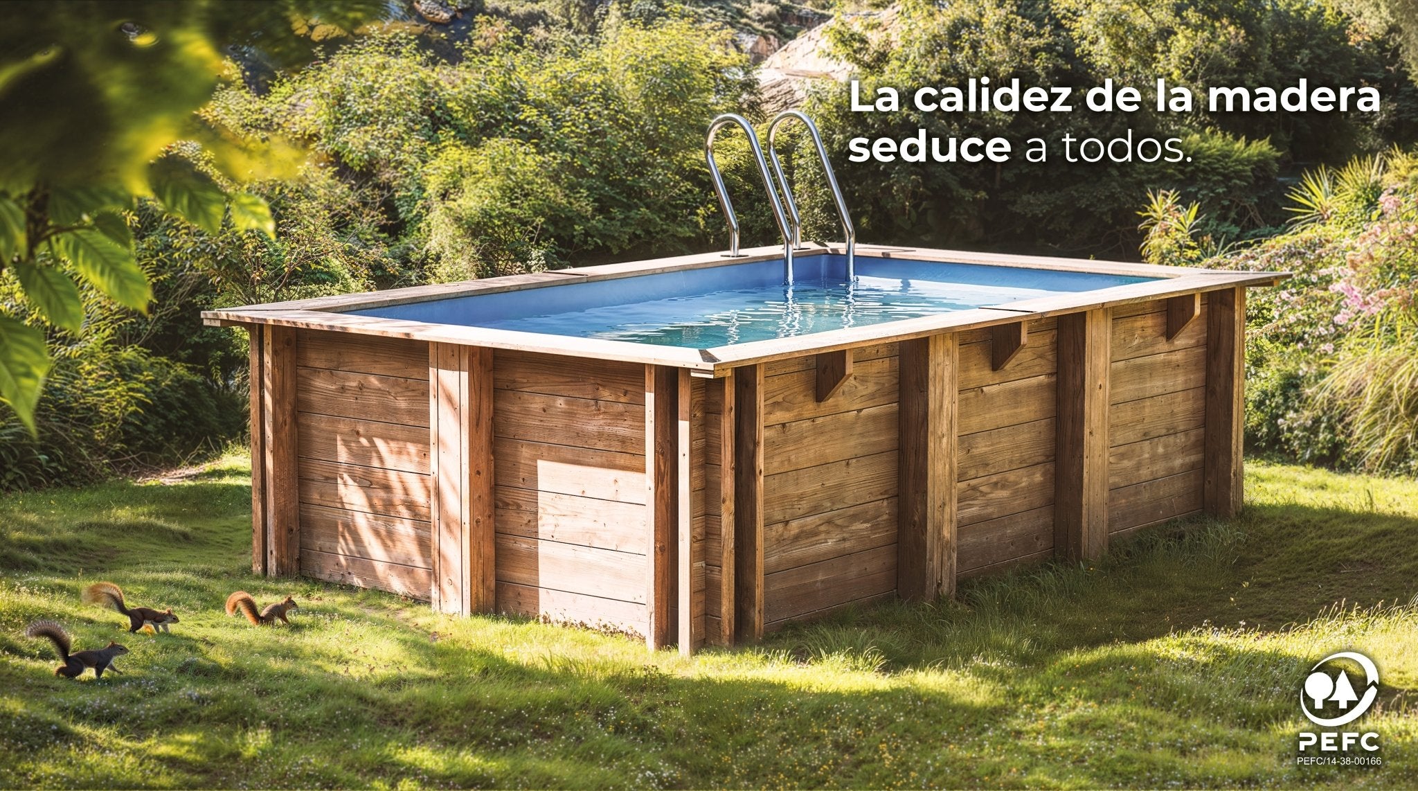 Gre - Piscina de madera Sunbay Vermela 672x472x146 - BricoandPool
