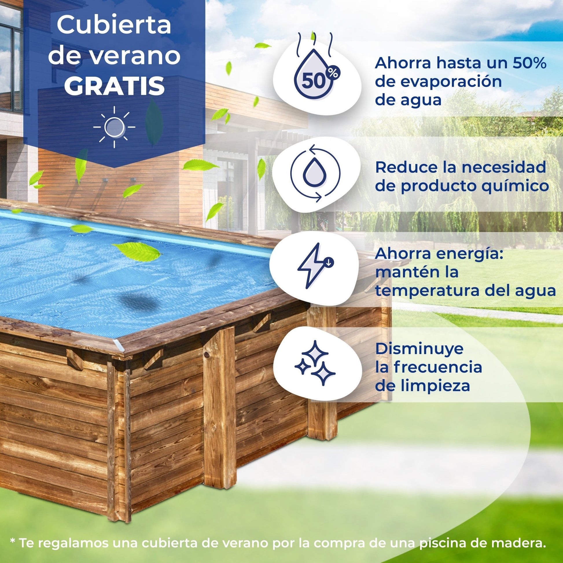 Gre - Piscina de madera Sunbay Vermela 672x472x146 - BricoandPool